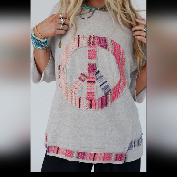 NWT Three Bird Nest Easel Peace of Mind crochet embroidered half-length sleeves - Picture 7 of 17